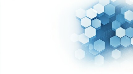 Fototapeta premium Hexagonal blue pattern on a white background creates a modern, futuristic design, AI