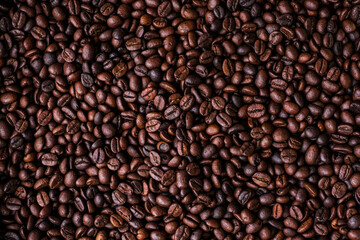 Roasted coffee beans for background