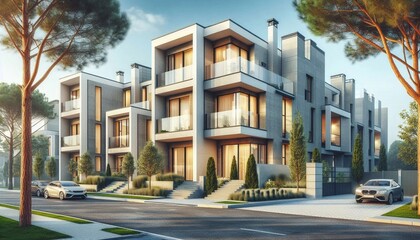 Obraz premium Modern European the residential architecture