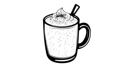 Pitcher of eggnog with nutmeg sprinkled on top, vector illustration art
