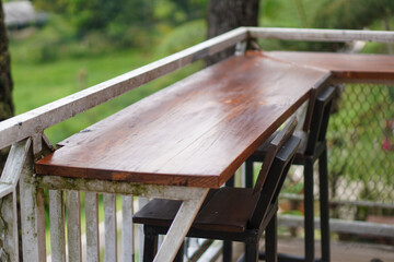 table and chairs in a garden