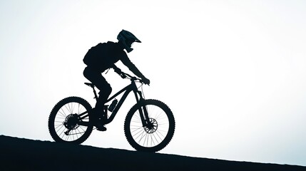 Fototapeta premium Minimalist Mountain Biker Silhouette for Design Projects