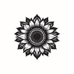  blooming sunflower silhouette