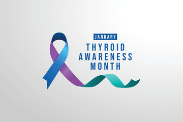 Thyroid Awareness Month vector design template good for celebration usage. Thyroid Awareness Month design. vector ribbon. flat design. eps 10.