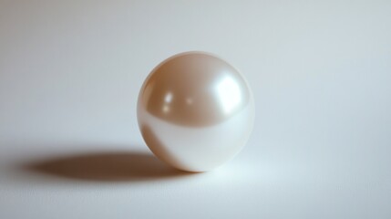 Fototapeta premium Single Pearl on White Background