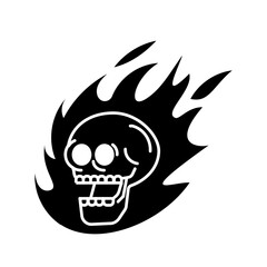 skull with fire flame