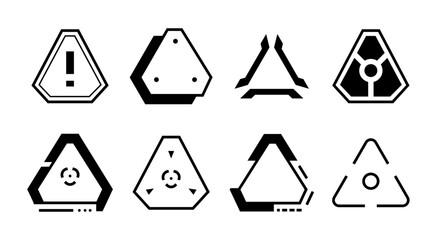 set of digital target warning design element