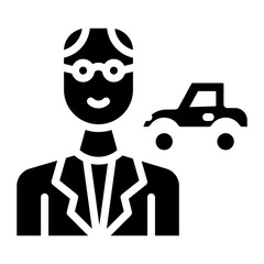 Driving Instructor icon vector image. Can be used for Driving School.