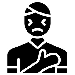 Chest Pain icon vector image. Can be used for Body Ache.