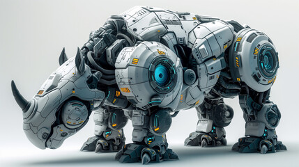 Naklejka premium The highest technology of the animal for future isolated on white background. Generative AI Illustration.