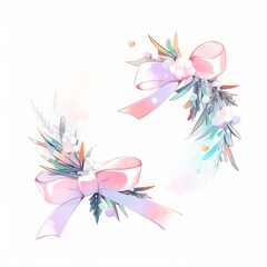Obraz premium delicate floral ribbons in pastel hues