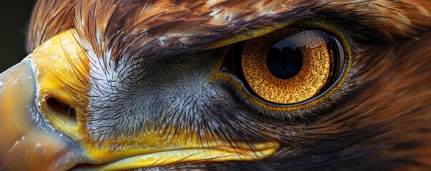 Close-up of an eagleâ€™s eye, 4K hyperrealistic photo