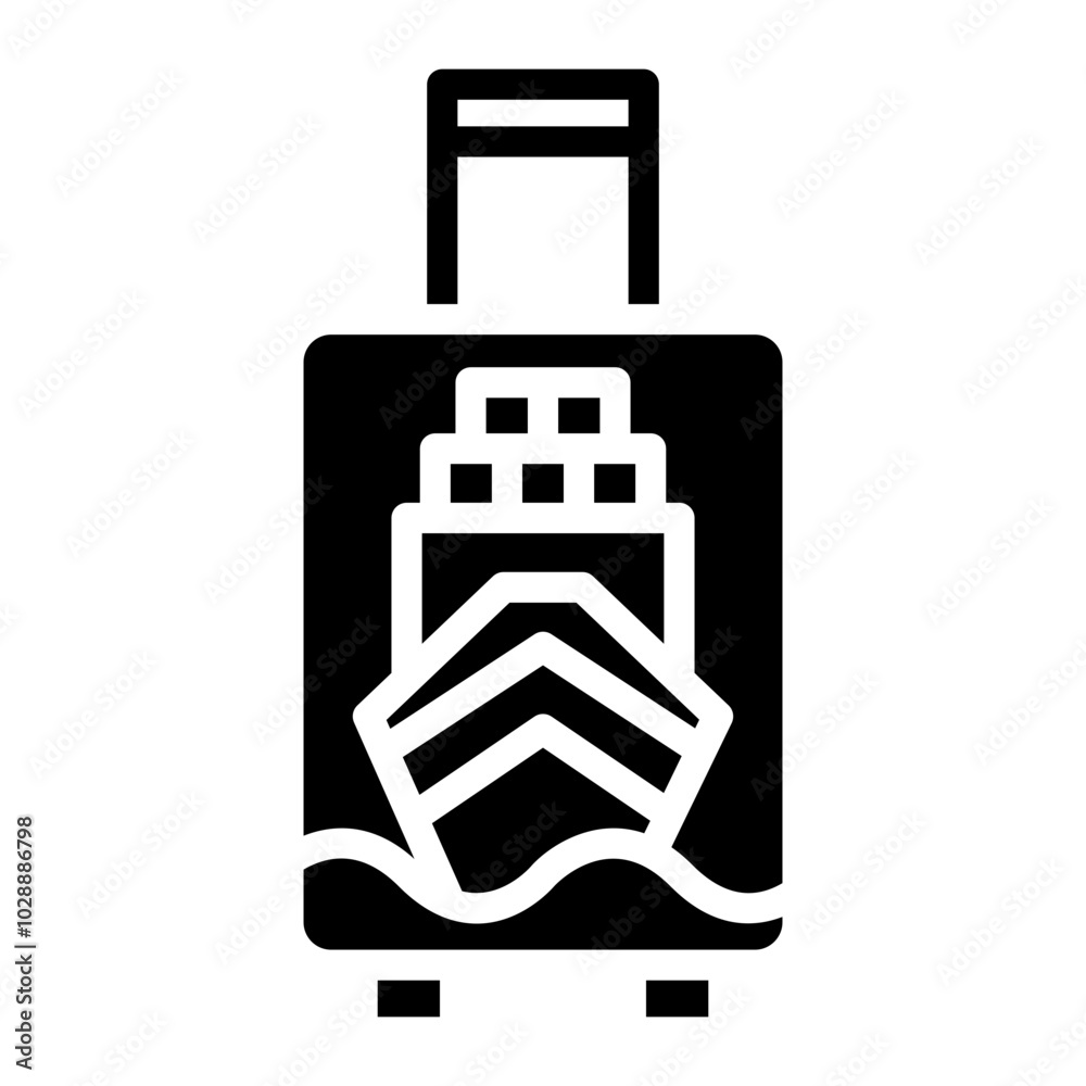 Poster Cruise Suitcase icon vector image. Can be used for Cruiser.