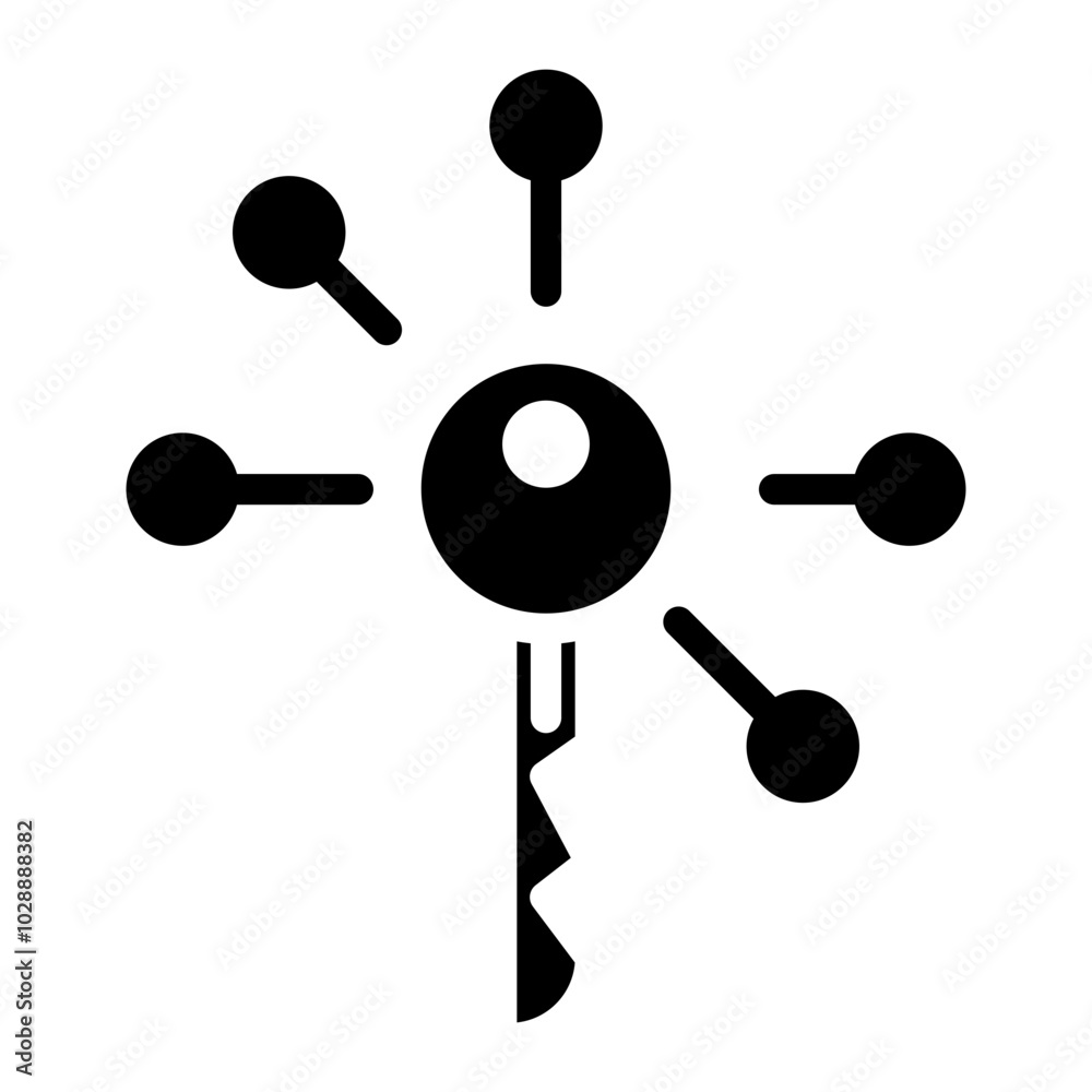 Canvas Prints Cyber key icon vector image. Can be used for Information Security.