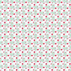 Seamless retro pattern with floral elements.