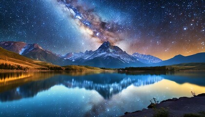 Serene Sunrise and Sunset Over a Mountain Lake with Reflective Water and Snow-Capped Peaks Surrounded by Forest