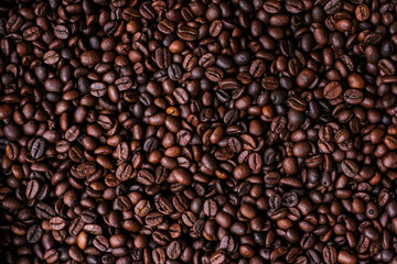 Roasted coffee beans for background