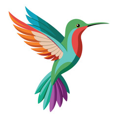 Free vector beautiful flying humming bird design