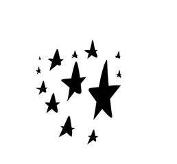 black and white stars on white background