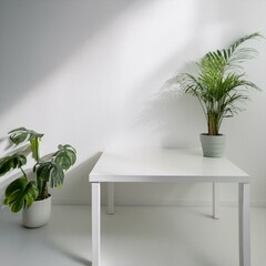 ナチュラルな白い空間とテーブル