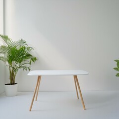 ナチュラルな白い空間とテーブル