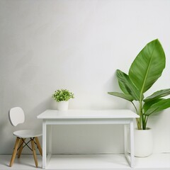 ナチュラルな白い空間とテーブル