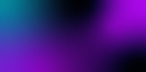 Blue purple grainy gradient vertical glowing abstract light wave on black noise texture background .Neon purple blue and mint green colorful gradient background Best design for your ad, poster, bann.	