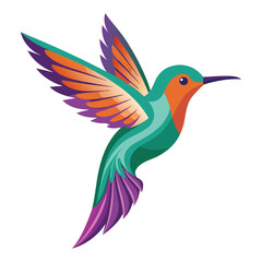 Obraz premium Free vector beautiful flying humming bird design