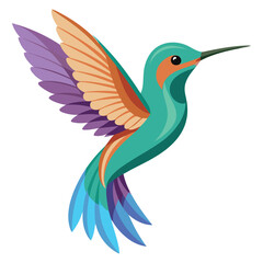Free vector beautiful flying humming bird design