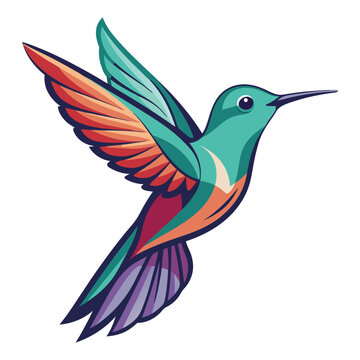 Free vector beautiful flying humming bird design