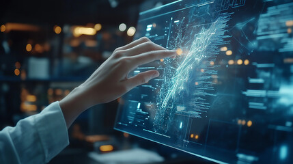 Obraz premium Business with technology, high technology for future. Generative AI Illustration.