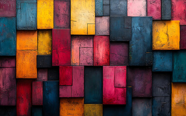 Vibrant Rectangle Collage: Modern Artistic Energy