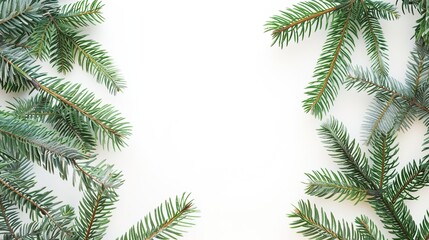 christmas background with christmas branches and decorations