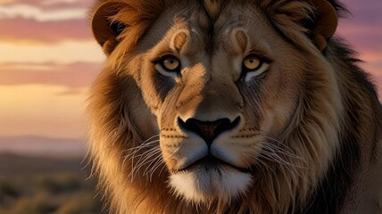 Fototapeta premium Majestic Lion Close-Up