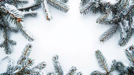 christmas background with christmas branches and decorations
