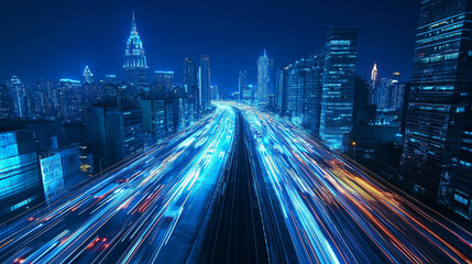 Fototapeta premium Business with technology, high technology for future. Generative AI Illustration.