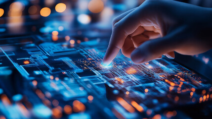 Business with technology, high technology for future. Generative AI Illustration.