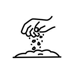 seeding icon vector in line style