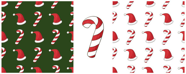Christmas holidays. Set Seamless patterns in hand draw style