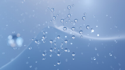 lactose molecular structure, 3d model molecule, milk sugar, structural chemical formula view from a microscope
