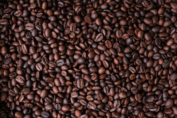 Roasted coffee beans for background