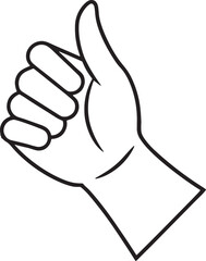 hand icon over white background, line detail style, vector illustration design