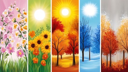 Digital illustration of three frames with abstract oil painting. Can be used for wall art, wallpaper