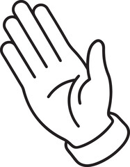 hand icon over white background, line detail style, vector illustration design