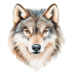 Fototapeta premium A wolf with a yellow nose and brown fur