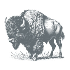 bison vector illustration © CROP MEDIA