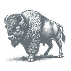 bison vector illustration © CROP MEDIA