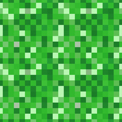 Green mosaic tile vector seamless pattern on a white background.