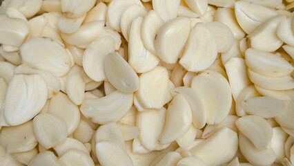 Sliced garlic for cooking ingredients