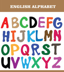 Colorful English Alphabet A vibrant set of English alphabet letters in various colors perfect for educational materials children's learning resources and playful designs